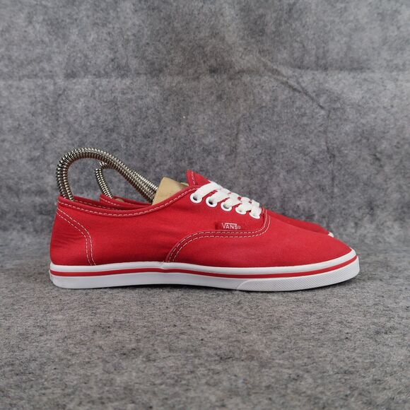 Vans Shoes Womens 5.5 Sneakers Authentic Lo Pro Skate Casual Red Canvas Lace Up - Picture 2 of 12